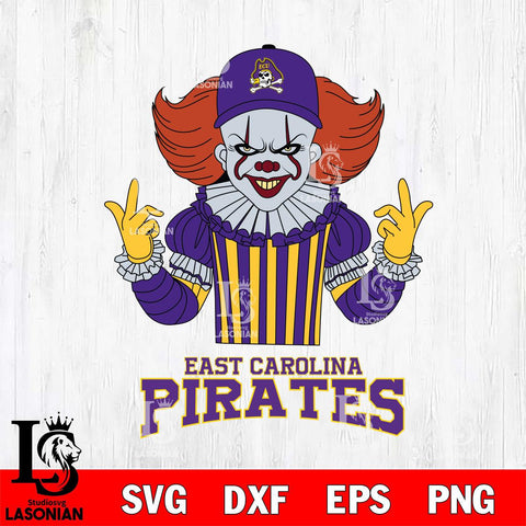 East Carolina Pirates Pennywise Horror Sport 8 Svg Eps Dxf Png File, Digital Download
