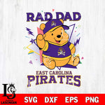 East Carolina Pirates Pooh Bear Rad Dad SVG DXF EPS PNG FILE, NCAA File Cut,Digital Download,Instant Download