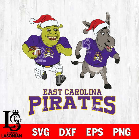 East Carolina Pirates Shrek and Donkey Football Cricut,Christmas SVG DXF EPS PNG FILE, NCAA Digital Download,Instant Download, Silhouette