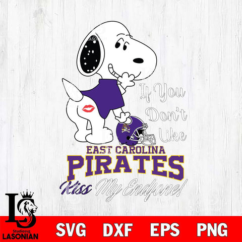East Carolina Pirates Snoopy If you dont like kiss SVG DXF EPS PNG FILE,Snoopy File Cut, NCAA Digital Download,Instant Download,Christmas Silhouette