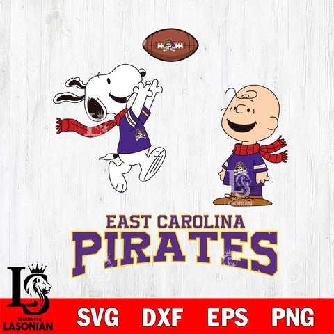 East Carolina Pirates Snoopy & Charlie Brown Football Cricut,Christmas SVG DXF EPS PNG FILE, NCAA Digital Download,Instant Download, Silhouette