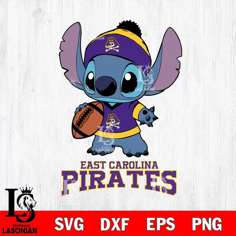 East Carolina Pirates Stitch Disney, Svg Eps Dxf Png File, Digital Download