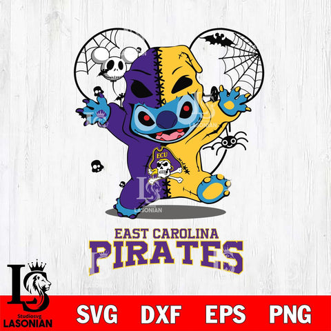 East Carolina Pirates Stitch Horror Halloween 2 Svg Eps Dxf Png File, Digital Download, Instant Download