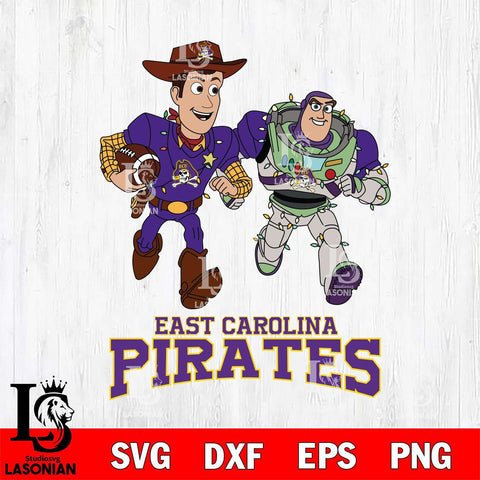 East Carolina Pirates Woody & Buzz Lightyear Football Cricut,Christmas SVG DXF EPS PNG FILE, NCAA Digital Download,Instant Download, Silhouette