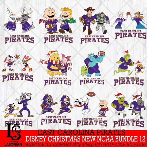 East Carolina Pirates  Disney Christmas New NCAA Bundle 12 Cricut,Christmas SVG DXF EPS PNG FILE, BUNDLE NCAA Digital Download,Instant Download, Silhouette