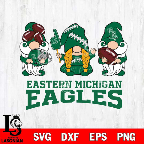 Eastern Michigan Eagles 3 Gnomes Football Svg Eps Dxf Png File, Digital Download, Instant Download