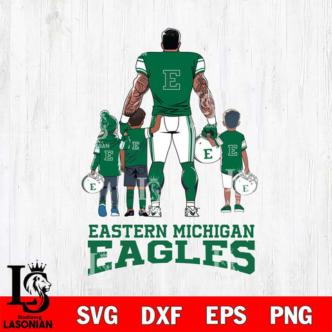 Eastern Michigan Eagles 4 Father and son Rugby SVG DXF EPS PNG FILE,NCAA SVG, Father day Digital Download,Instant Download, Silhouette