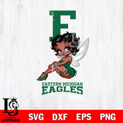 Eastern Michigan Eagles Beauty Black Fairy Betty Boop, Svg Eps Dxf Png File, Digital Download