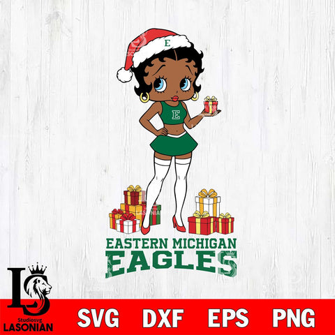 Eastern Michigan Eagles Betty Boop Christmas Gift File Cut, NCAA SVG DXF EPS PNG PDF File, Digital Download , Criucut , Silhouette