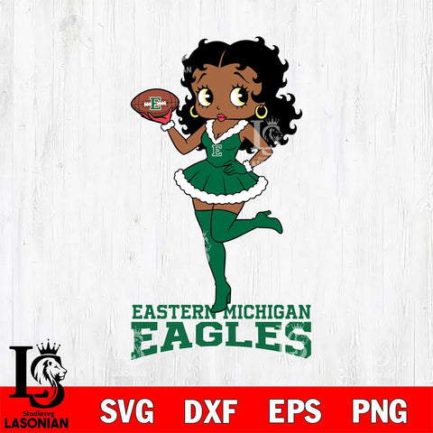 Eastern Michigan Eagles Betty Boop Christmas Rugby File Cut, NCAA SVG DXF EPS PNG PDF File, Digital Download , Criucut , Silhouette