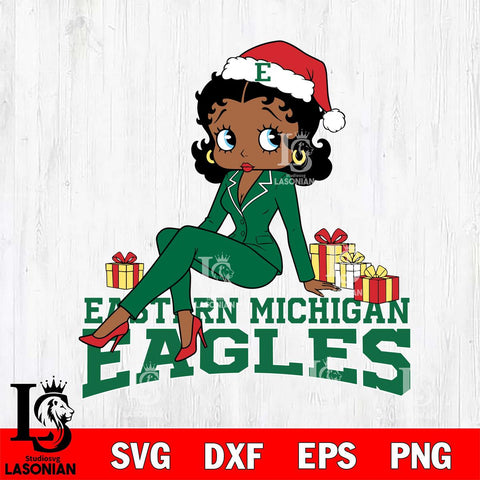 Eastern Michigan Eagles Betty Boop Christmas fan File Cut, NCAA SVG DXF EPS PNG PDF File, Digital Download , Criucut , Silhouette