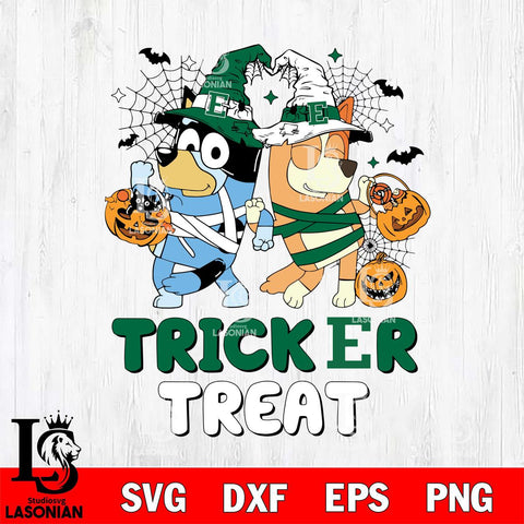 Eastern Michigan Eagles Bluey Trick or Treat Halloween 2 Svg Eps Dxf Png File, Digital Download, Instant Download