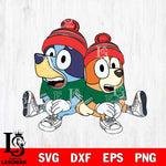 Eastern Michigan Eagles Bluey & Bingo Christmas Svg Eps Dxf Png File, Digital Download, Instant Download
