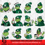 Eastern Michigan Eagles Boujee Grinch NCAA Bundle 12 SVG Eps Dxf Png File, Digital Download, Instant Download
