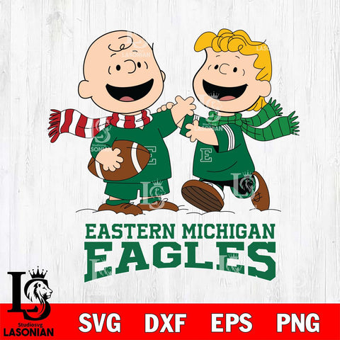 Eastern Michigan Eagles Charlie Brown & Linus Football Cricut,Christmas SVG DXF EPS PNG FILE, NCAA Digital Download,Instant Download, Silhouette