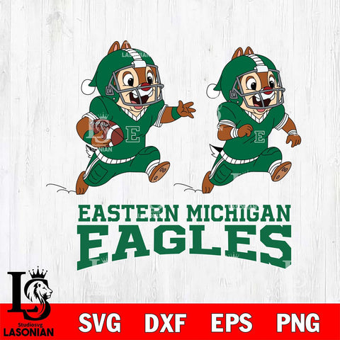 Eastern Michigan Eagles Chip & Dale Football Cricut,Christmas SVG DXF EPS PNG FILE, NCAA Digital Download,Instant Download, Silhouette