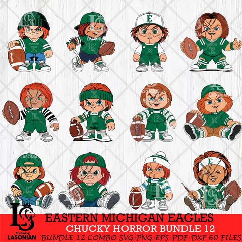 Eastern Michigan Eagles Chucky Horror Bundle 12 SVG Eps Dxf Png File, Bundle NCAA svg, Digital Download, Instant Download