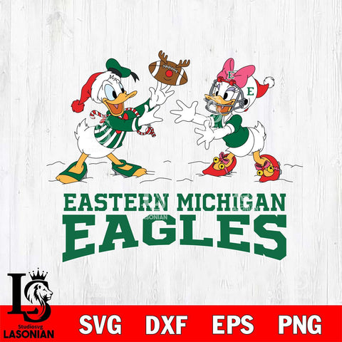 Eastern Michigan Eagles Donald Duck & Daisy Duck Football Cricut,Christmas SVG DXF EPS PNG FILE, NCAA Digital Download,Instant Download, Silhouette