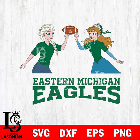 Eastern Michigan Eagles Elsa & Anna Football Cricut,Christmas SVG DXF EPS PNG FILE, NCAA Digital Download,Instant Download, Silhouette