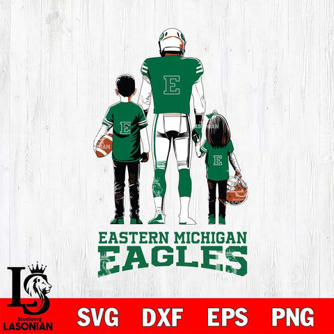 Eastern Michigan Eagles Father And Child Football SVG DXF EPS PNG FILE,NCAA SVG, Father day Digital Download,Instant Download, Silhouette