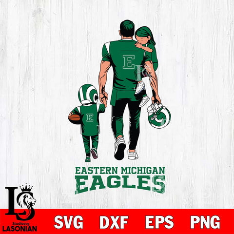 Eastern Michigan Eagles Father And Son Football SVG DXF EPS PNG FILE,NCAA SVG, Father day Digital Download,Instant Download, Silhouette