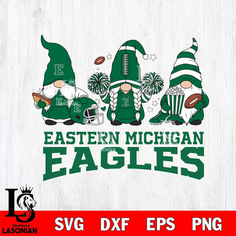 Eastern Michigan Eagles Gnome Fan File Cut, NCAA SVG, Digital Download , Criucut , Silhouette
