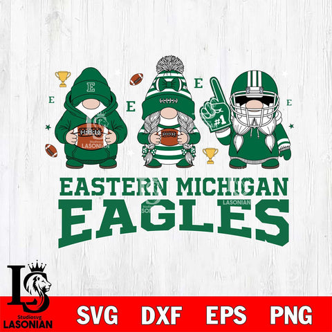Eastern Michigan Eagles Gnome #1 Football File Cut, NCAA SVG, Digital Download , Criucut , Silhouette