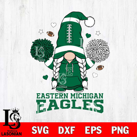Eastern Michigan Eagles Gnome cheerleader File Cut, NCAA SVG, Digital Download , Criucut , Silhouette