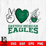 Eastern Michigan Eagles Gnomes Peace & Love Svg Eps Dxf Png File, Digital Download, Instant Download
