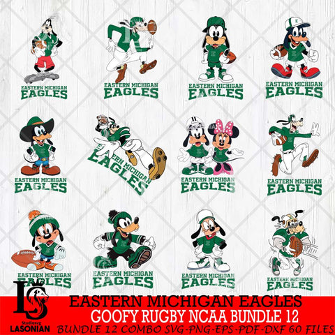 Eastern Michigan Eagles Goofy Rugby Disney NCAA Bundle 12 SVG DXF EPS PNG FILE,NCAA bundle svg ,Football Digital Download,Instant Download, Silhouette