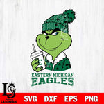 Eastern Michigan Eagles Grinch Cofffe Christmas Cut Files Cricut, Svg Dxf Eps Png file, Digital download , Silhouette