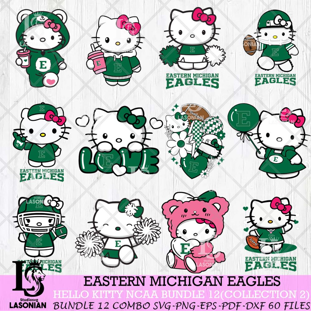 Eastern Michigan Eagles Hello Kitty Bundle 12 SVG – lasoniansvg