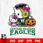 Eastern Michigan Eagles Hello Kitty Horror 10 Svg Eps Dxf Png File, Digital Download