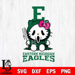 Eastern Michigan Eagles Hello Kitty Horror 4 Svg Eps Dxf Png File, Digital Download