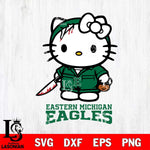 Eastern Michigan Eagles Hello Kitty Horror 5 Svg Eps Dxf Png File, Digital Download