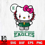 Eastern Michigan Eagles Hello Kitty Horror 7 Svg Eps Dxf Png File, Digital Download