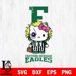 Eastern Michigan Eagles Hello Kitty Horror 8 Svg Eps Dxf Png File, Digital Download