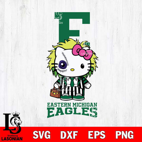 Eastern Michigan Eagles Hello Kitty Horror 8 Svg Eps Dxf Png File, Digital Download