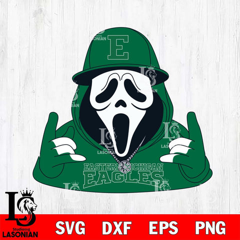 Eastern Michigan Eagles Horror Character Ghostface Sport Svg Eps Dxf Png File, NCAA svg, Digital Download, Instant Download