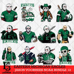 Eastern Michigan Eagles Jason Voorhees Horror Bundle 12 SVG Eps Dxf Png File, bundle NCAA svg, Digital Download, Instant Download