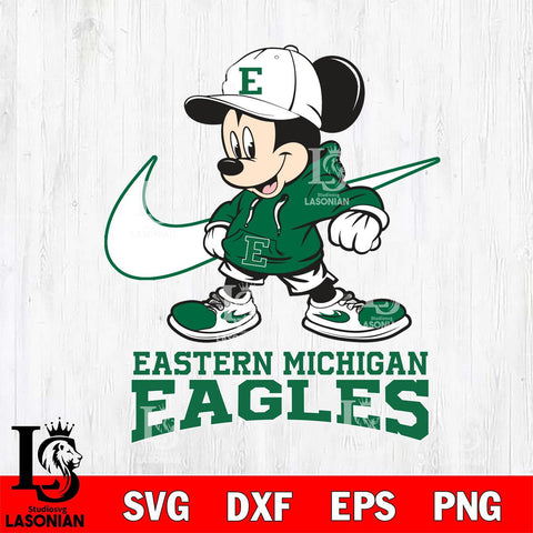 Eastern Michigan Eagles Mickey Mouse NIKE, Svg Eps Dxf Png File, Digital Download
