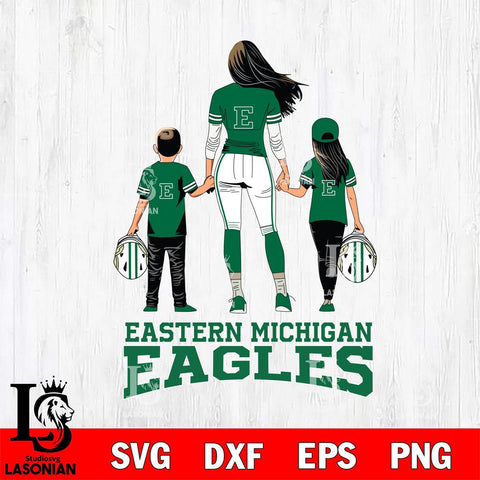 Eastern Michigan Eagles Mother and son Rugby SVG DXF EPS PNG FILE,NCAA SVG, Father day Digital Download,Instant Download, Silhouette