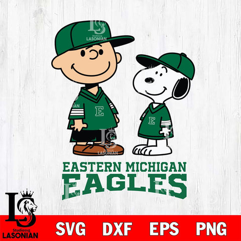 Eastern Michigan Eagles Peanuts Snoopy Football SVG DXF EPS PNG FILE,Snoopy File Cut, NCAA Digital Download,Instant Download,Christmas Silhouette