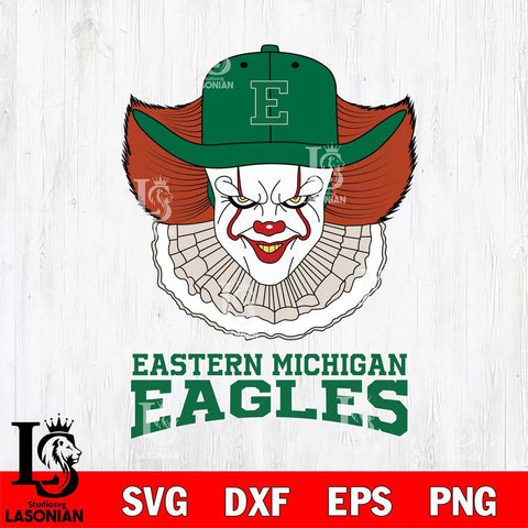 Eastern Michigan Eagles Pennywise Horror Sport 12 Svg Eps Dxf Png File, Digital Download
