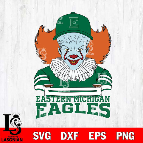 Eastern Michigan Eagles Pennywise Horror Sport 2 Svg Eps Dxf Png File, Digital Download