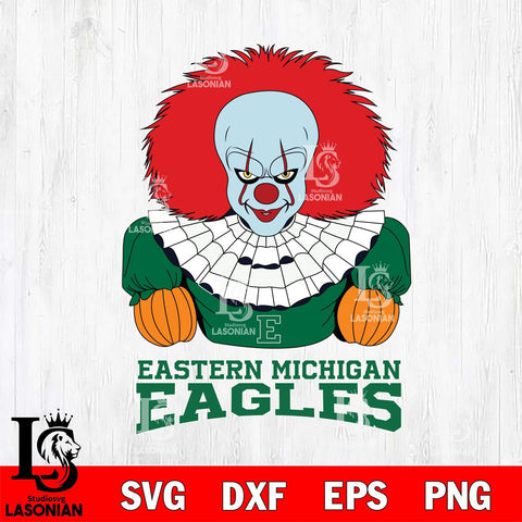 Eastern Michigan Eagles Pennywise Horror Sport 3 Svg Eps Dxf Png File, Digital Download