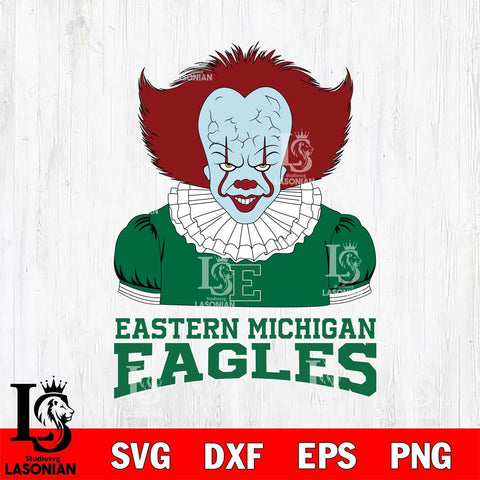 Eastern Michigan Eagles Pennywise Horror Sport 5 Svg Eps Dxf Png File, Digital Download