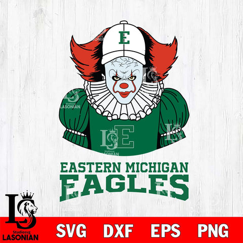 Eastern Michigan Eagles Pennywise Horror Sport 7 Svg Eps Dxf Png File, Digital Download
