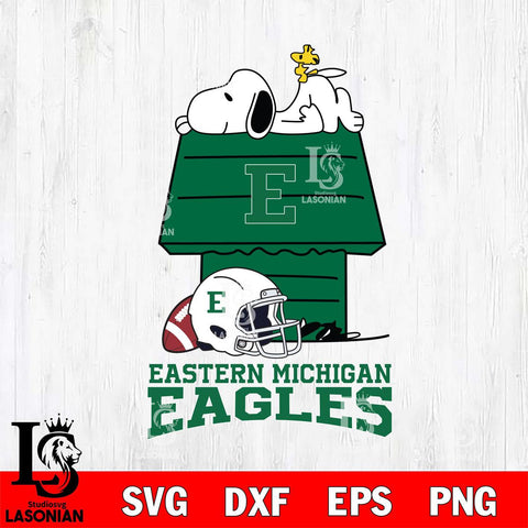 Eastern Michigan Eagles Snoopy Chill Football SVG DXF EPS PNG FILE,Snoopy File Cut, NCAA Digital Download,Instant Download,Christmas Silhouette