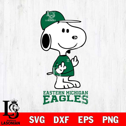 Eastern Michigan Eagles Snoopy Sport 8 Svg Eps Dxf Png File, Digital Download